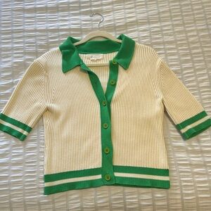 Anthropologie | Colorblock Polo Sweater Top